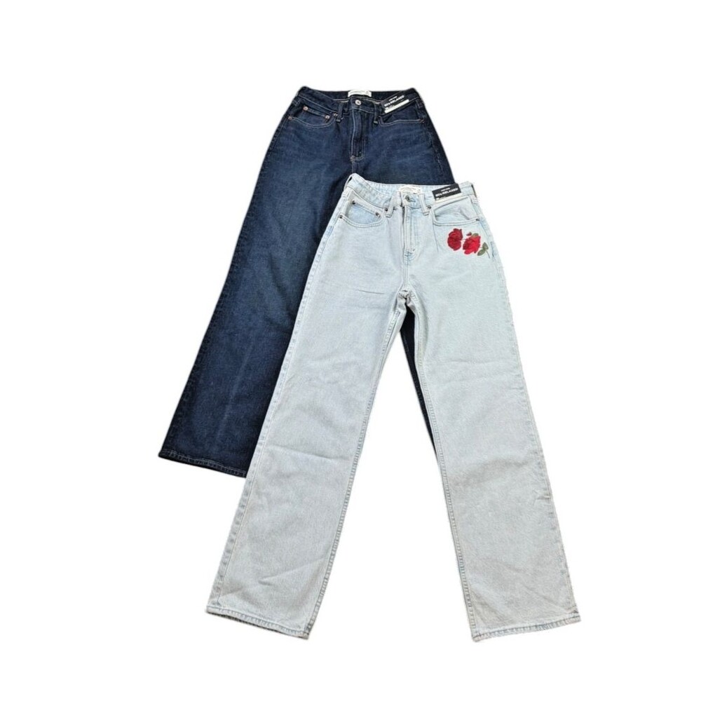 Abercrombie & Fitch 90s Relaxed High Rise Curve Love Jeans Womens Size 26 Lot